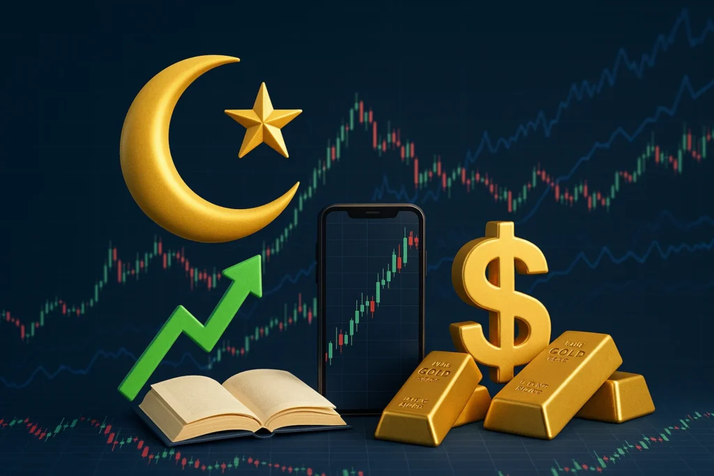 حساب إسلامي لتداول الأسهم، الفوركس، والذهب