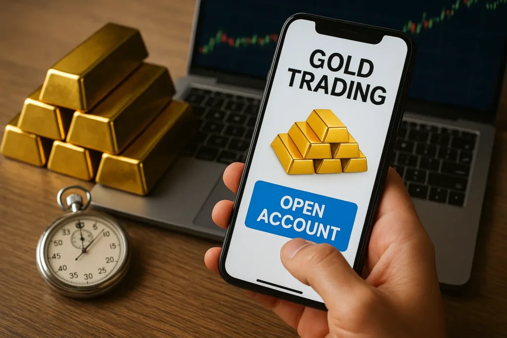 فتح حساب تداول الذهب في دقائق