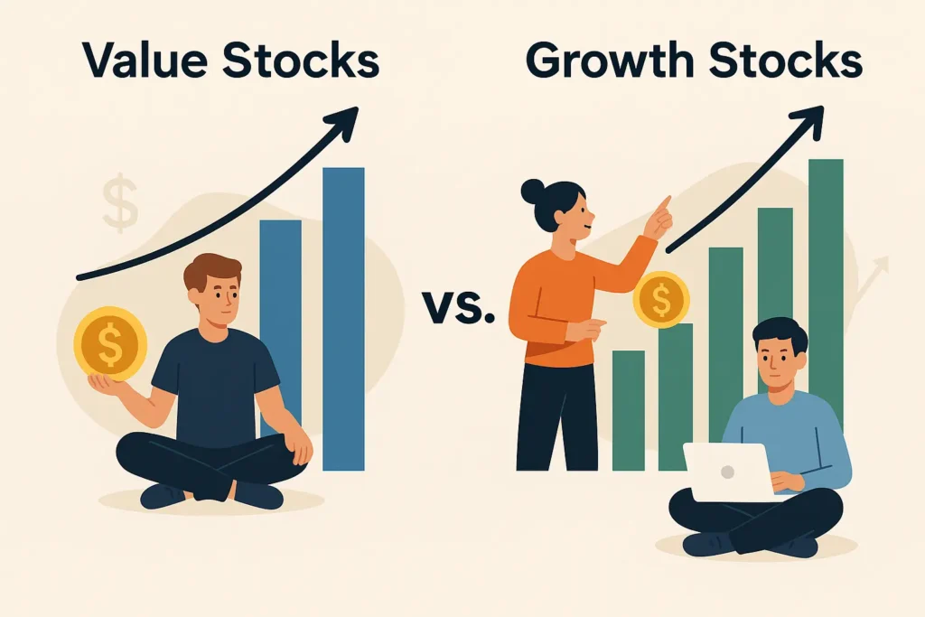 أسهم القيمة وأسهم النمو؟ وأيها أنسب للمبتدئ؟