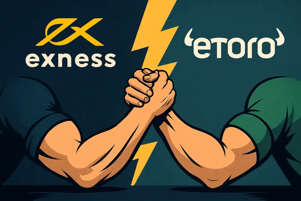 مقارنة بين إكسنس (Exness) وإي تورو (eToro)