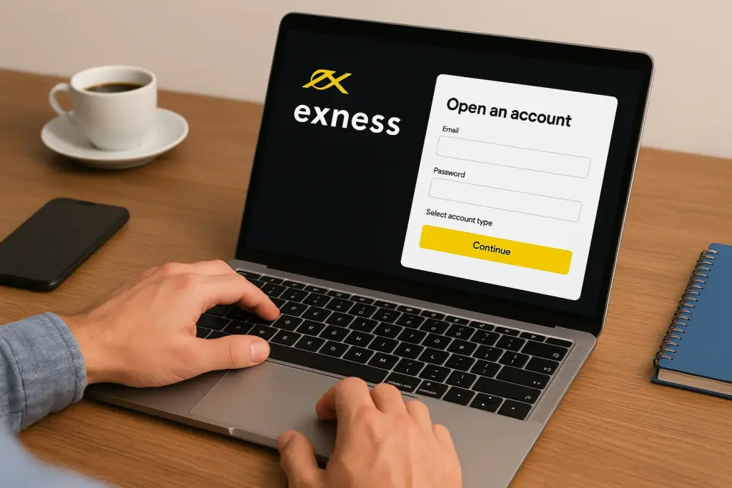 فتح حساب في Exness: التسجيل واختيار الحساب