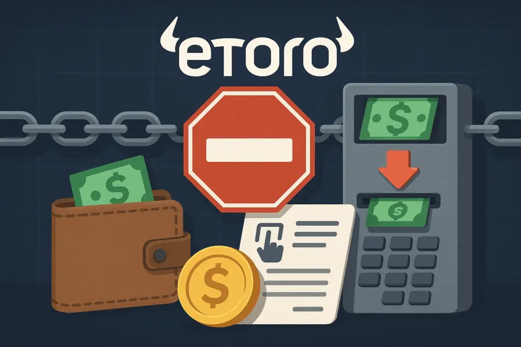 ما هي حدود السحب والرسوم في eToro؟