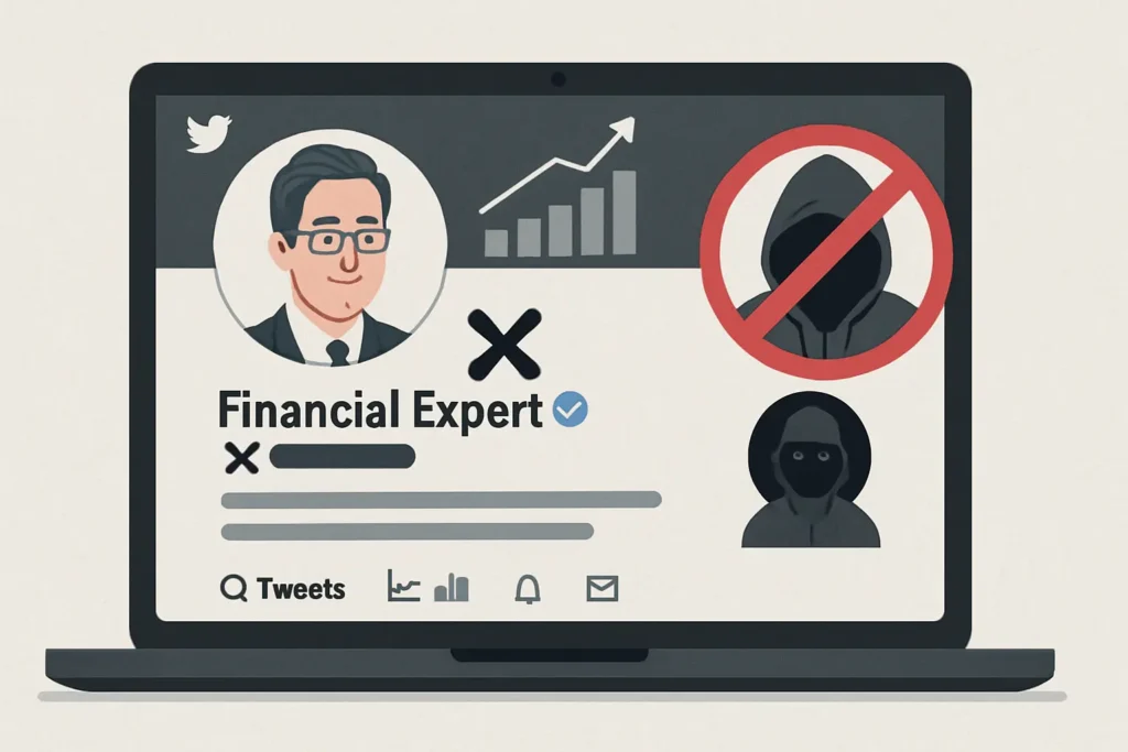 حسابات وهمية تنتحل هوية خبراء ماليين على إكس (تويتر)