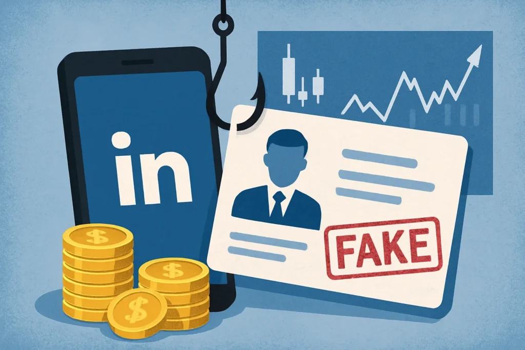 احتيال التداول عبر لينكدإن: ملفات شخصية مزيفة
