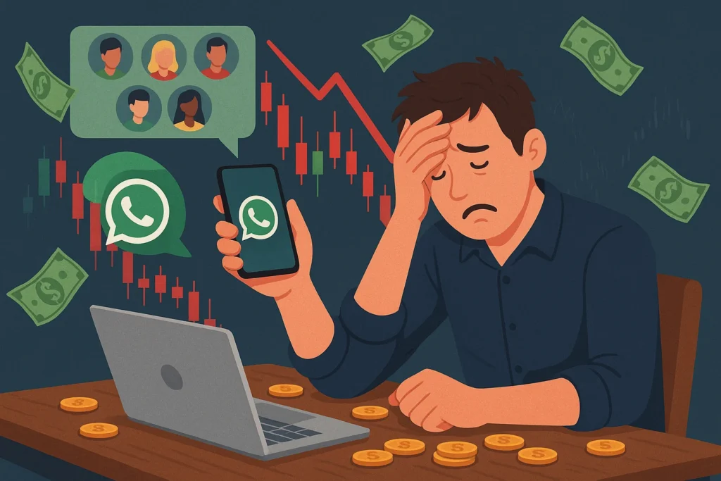 قصص متداولين خسروا أموالهم بسبب جروبات الفوركس على واتساب