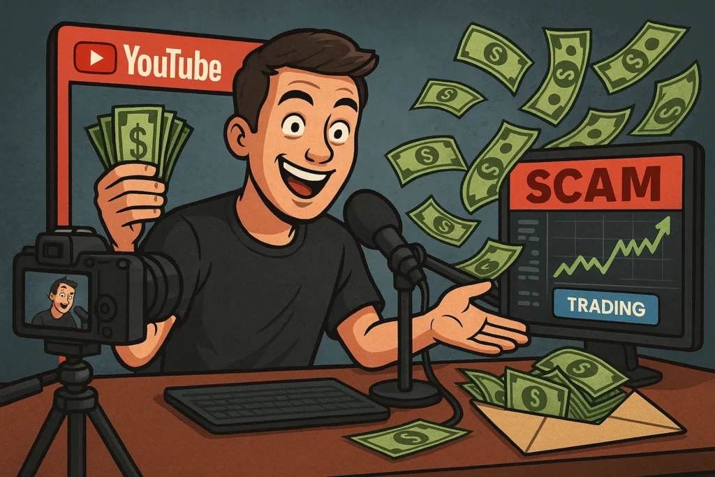 يوتيوبرز يروجون لمنصات تداول نصابة مقابل المال السريع