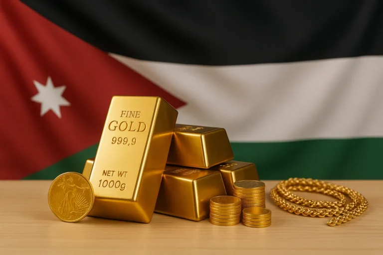 سعر الذهب اليوم الأحد في الأردن بالدينار الأردني | عيار 24 و 22 و 21 و 18 | أونصة وجرام