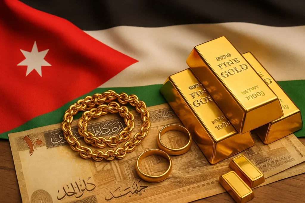 سعر الذهب اليوم الخميس في الأردن بالدينار الأردني | عيار 24 و 22 و 21 و 18 | أونصة وجرام