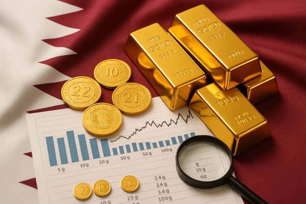 أسعار الذهب اليوم الجمعة في قطر بالريال القطري | عيار 24 و 22 و 21 و 18 | أونصة وجرام