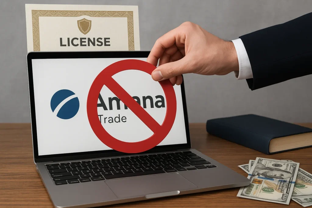 Amana Trade – موقع منسوخ يستخدم الصفة الاعتبارية لشركة مرخصة