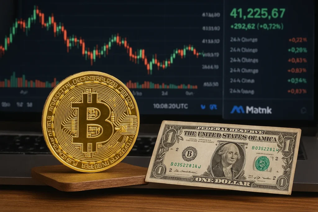 البتكوين مقابل الدولار | سعر مباشر و مقارنة شاملة بين الأداء في الأسواق العالمية