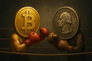 سعر عملة البيتكوين مقابل الدولار، معركة دائمة بين القديم والجديد
