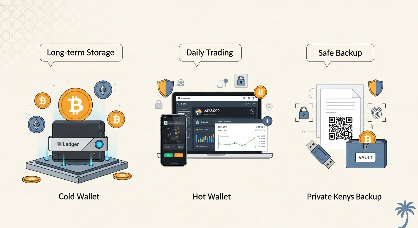 تخزين العملات الرقمية بأمان