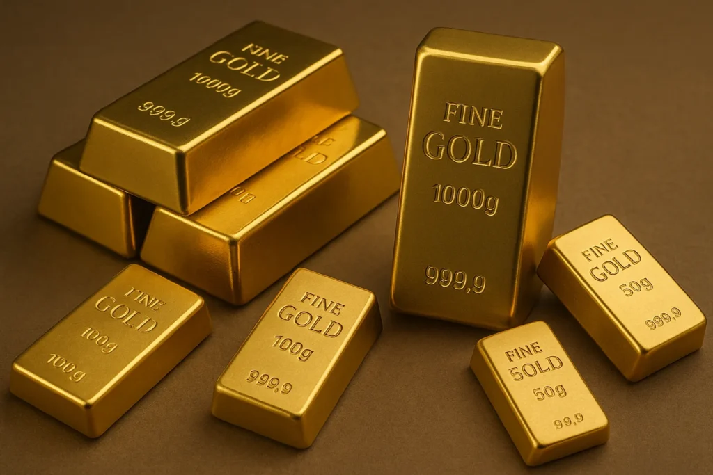 انواع واحجام سبائك الذهب