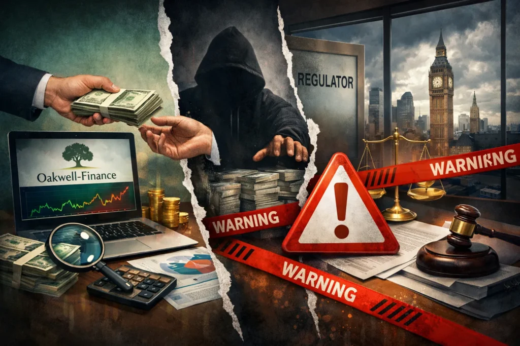 نصب oakwell-finance وتحذيرات من هيئة الرقابة البريطانية
