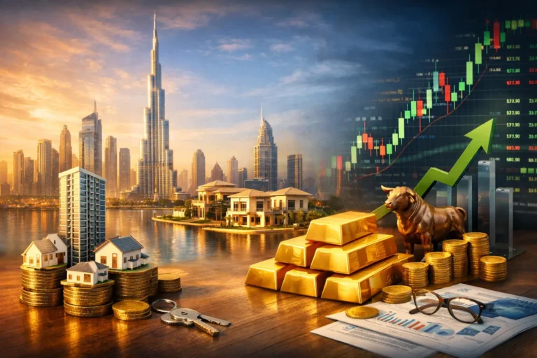 الاستثمار العقاري في دبي مقابل الذهب والأسهم