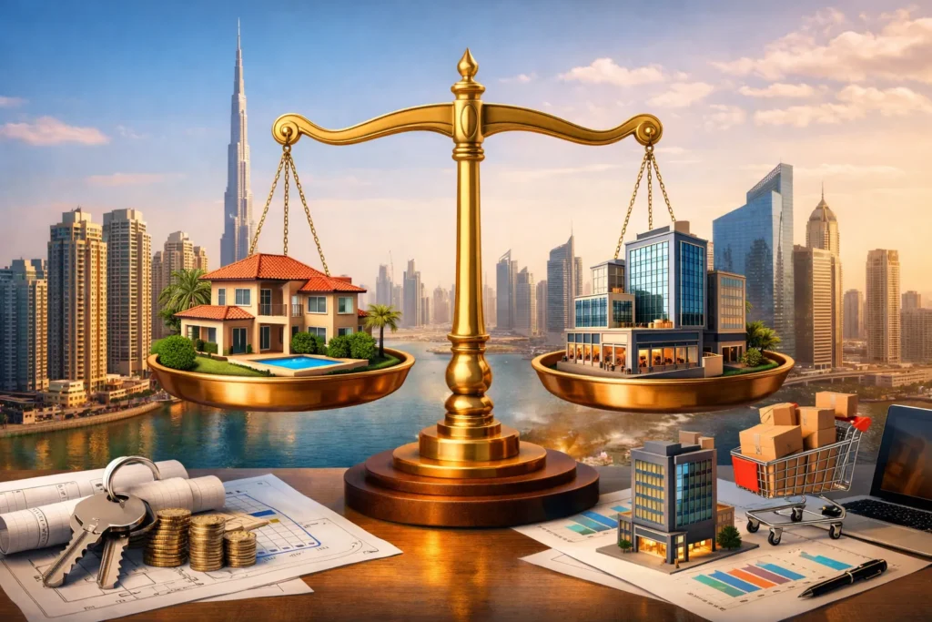 عقار سكني أم تجاري في دبي؟ أيهما أربح للمستثمر؟