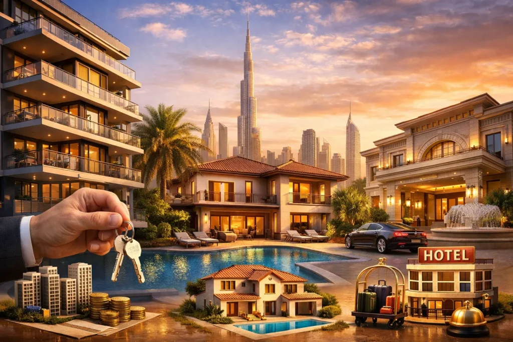 الأفضل للاستثمار في دبي: شقق، فلل أم عقارات فندقية؟