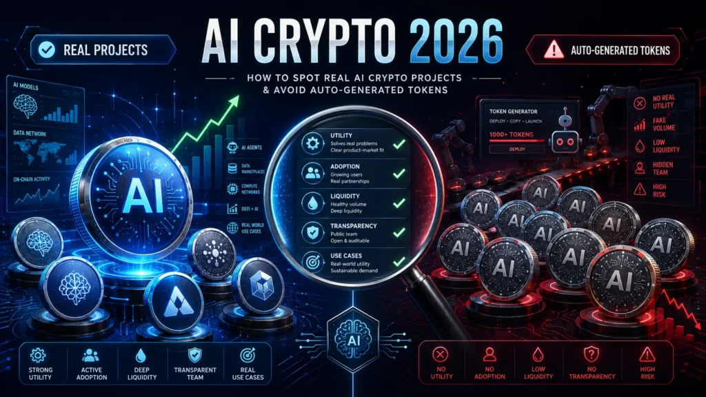 أفضل عملات الذكاء الاصطناعي الحقيقية 2026 | وكيف تميزها عن العملات المولدة آلياً؟