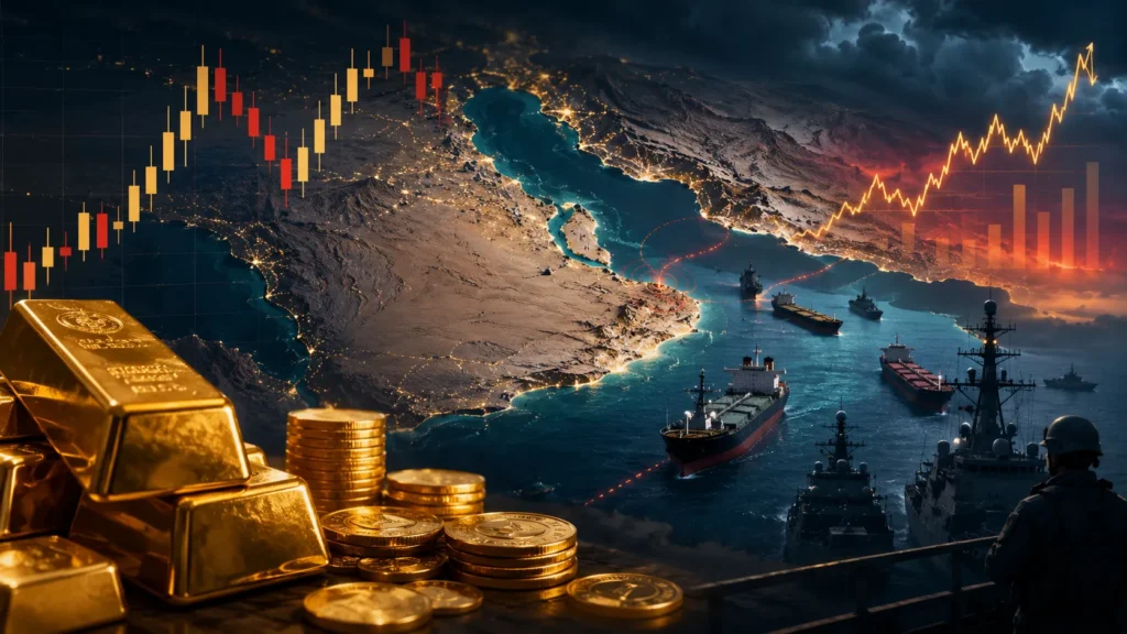 دليل تداول الذهب أثناء النزاعات الجيوسياسية | اغلاق مضيق هرمز كمثال