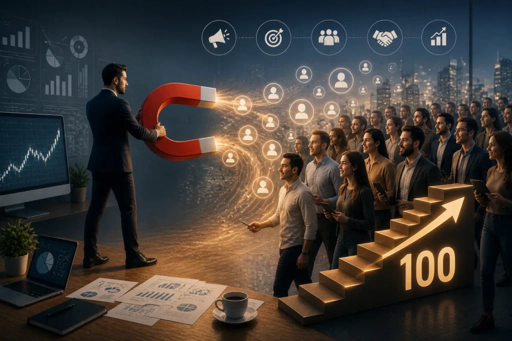كيف تجذب أول 100 عميل لشركة التداول الخاصة بك؟