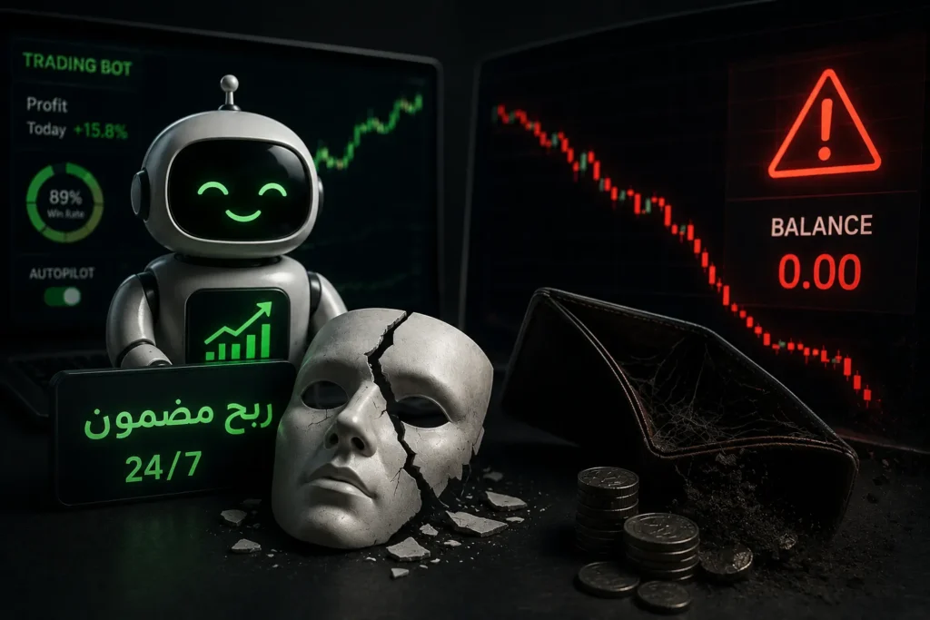 حقيقة بوتات التداول والربح المضمون | لماذا تنتهي دائماً برصيد صفر؟