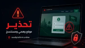 تحذير من موقع وهمي ومستنسخ عن المنصة السعودية | saudiplatform.online