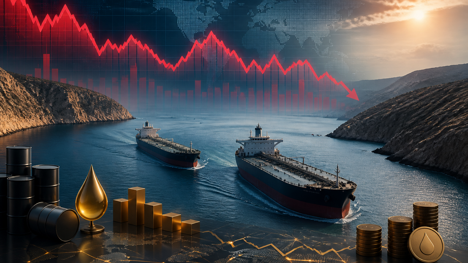 تراجع أسعار النفط 1% مع مراقبة الإمدادات عبر مضيق هرمز وعبور ناقلتي نفط تحملان مليوني برميل