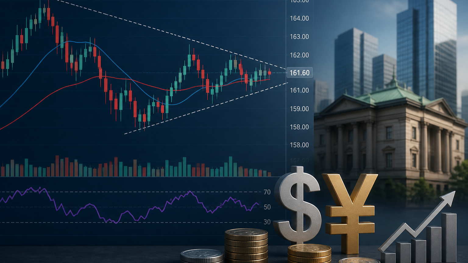 توقعات زوج الدولار الأمريكي مقابل الين الياباني تضيق النطاق حول 161.60 مع تشديد بنك اليابان