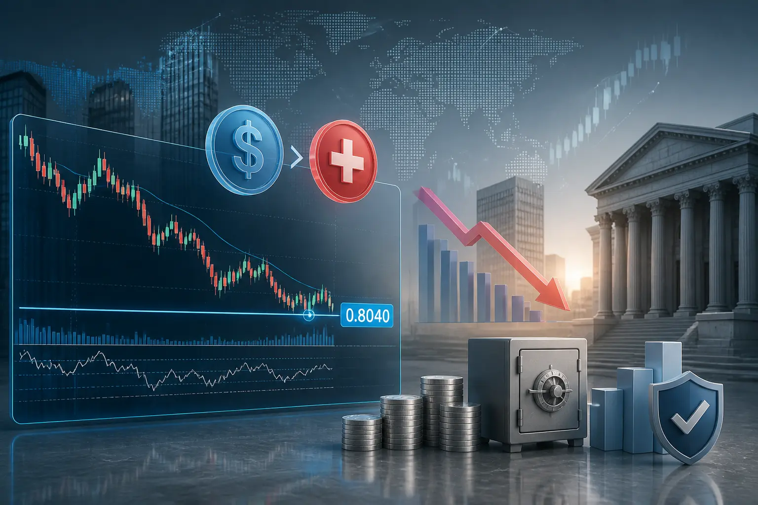 توقعات دعم رئيسي عند 0.8040 لزوج USD/CHF وسط تصحيح الدولار