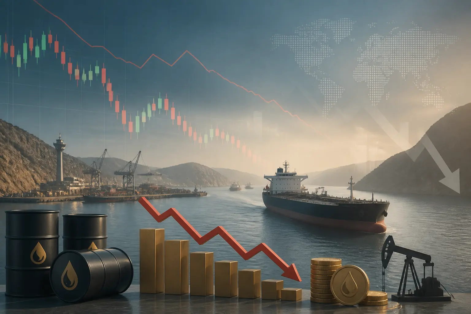 تراجع طفيف في أسعار النفط مع استئناف الشحنات عبر مضيق هرمز