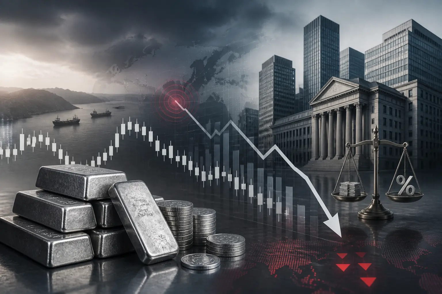 تراجع سعر الفضة دون 59 دولارًا وسط توترات هرمز وتوقعات تشديد الفيدرالي