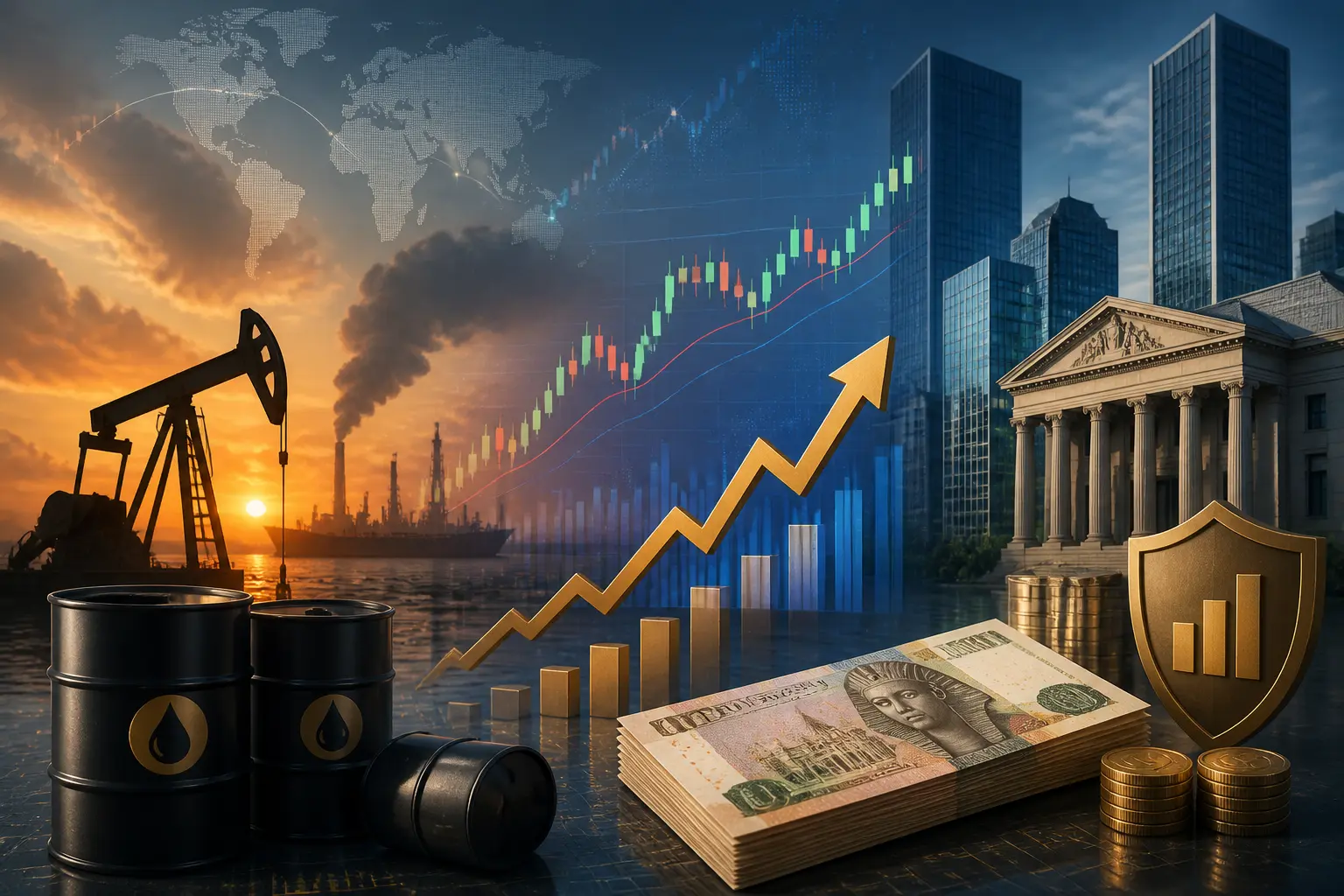 الأسواق العربية تبدأ الأسبوع بتصعيد عسكري يرفع أسعار النفط وثبات الجنيه المصري قبل قرار الفائدة