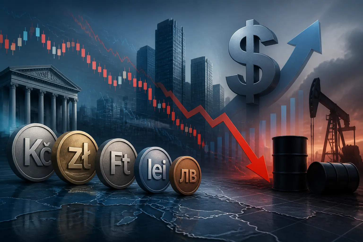 ضغط متجدد على عملات أوروبا الوسطى والشرقية مع قوة الدولار وتراجع أسعار النفط
