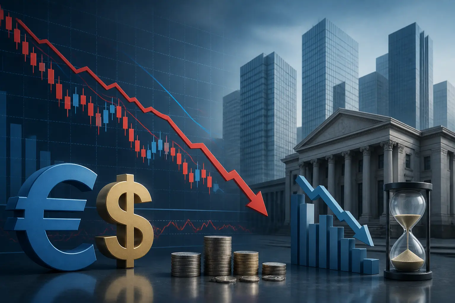 تراجع زوج يورو/دولار إلى 1.1400 مع تباطؤ توقعات رفع الفائدة الأوروبية