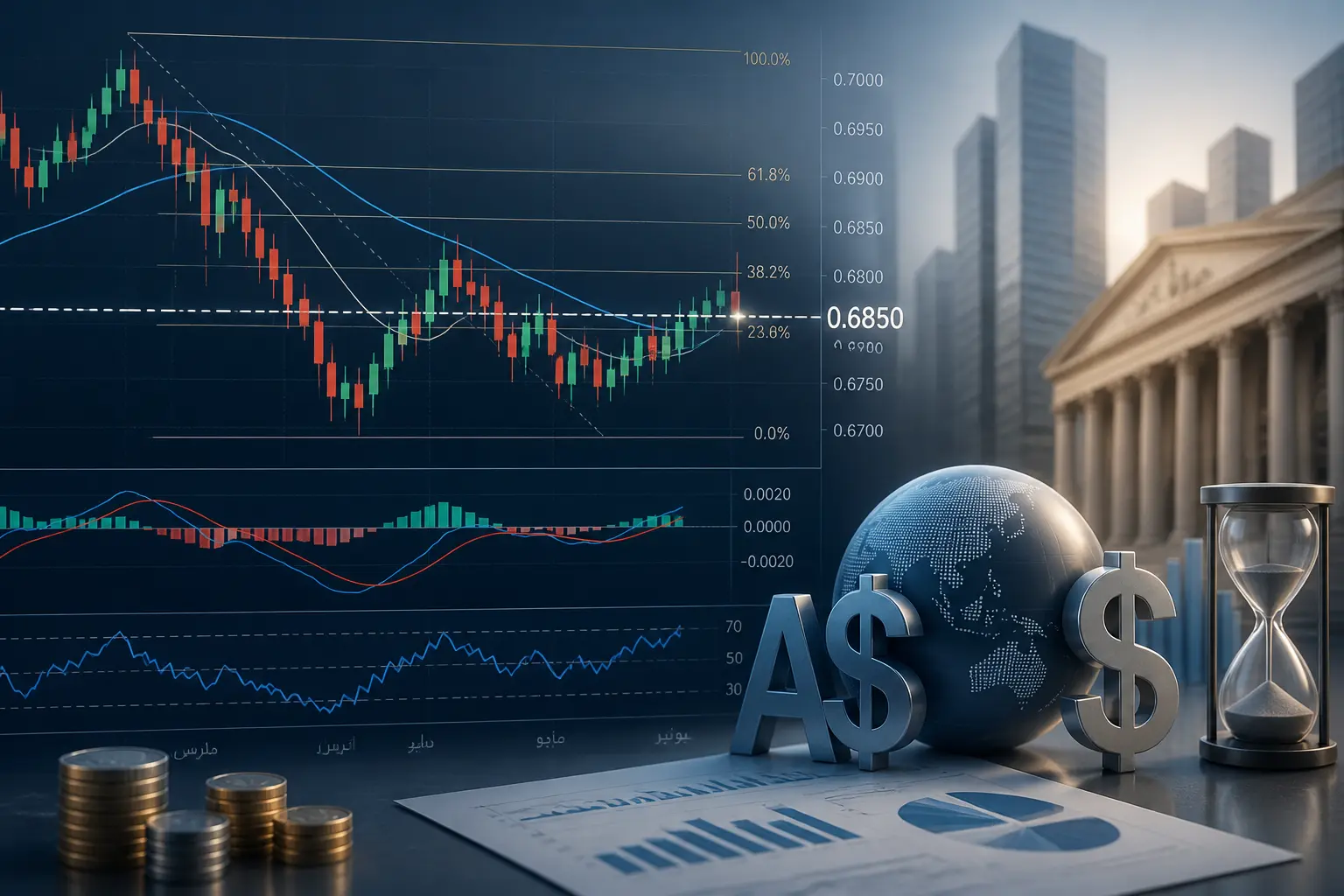 زوج الدولار الأسترالي/الدولار الأمريكي AUD/USD يترقب كسر مستوى 0.6850 وسط ترقب تقرير الوظائف الأمريكية