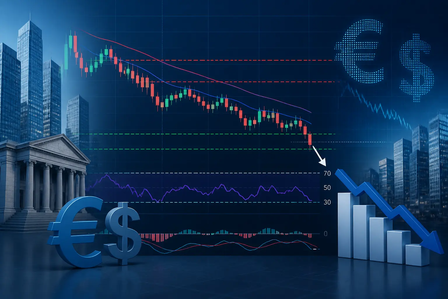 زوج يورو/دولار EUR/USD يتراجع دون 1.1475 رغم ضعف الدولار الأمريكي