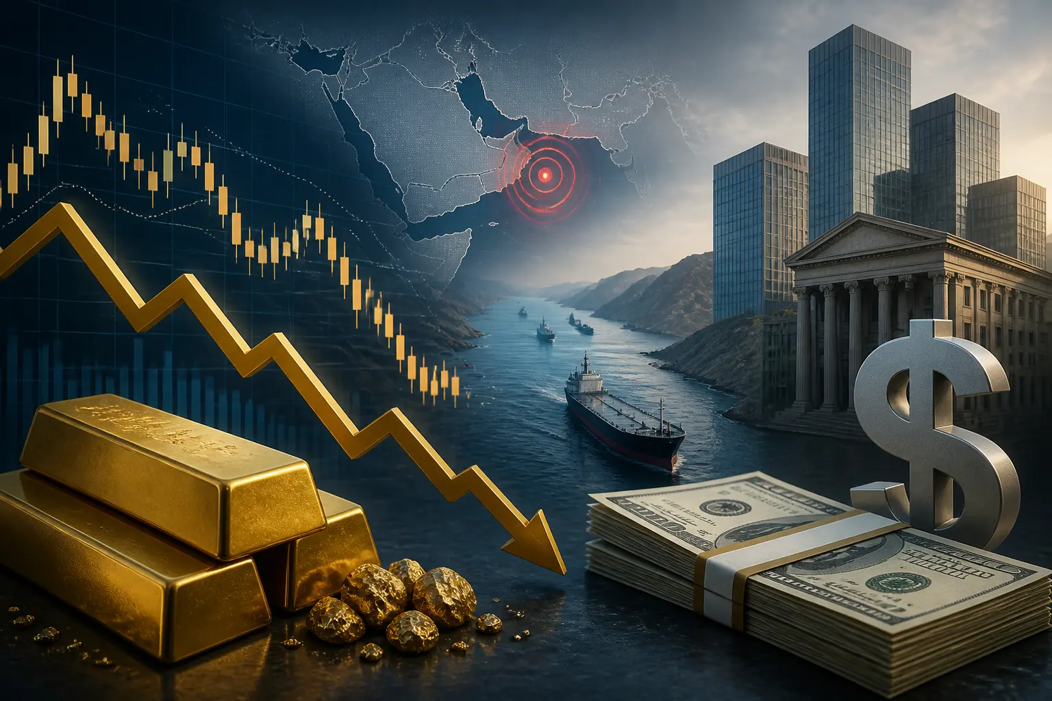 الذهب يتراجع بخسائر محدودة وسط تعزيز الطلب على الدولار بفعل مخاطر مضيق هرمز