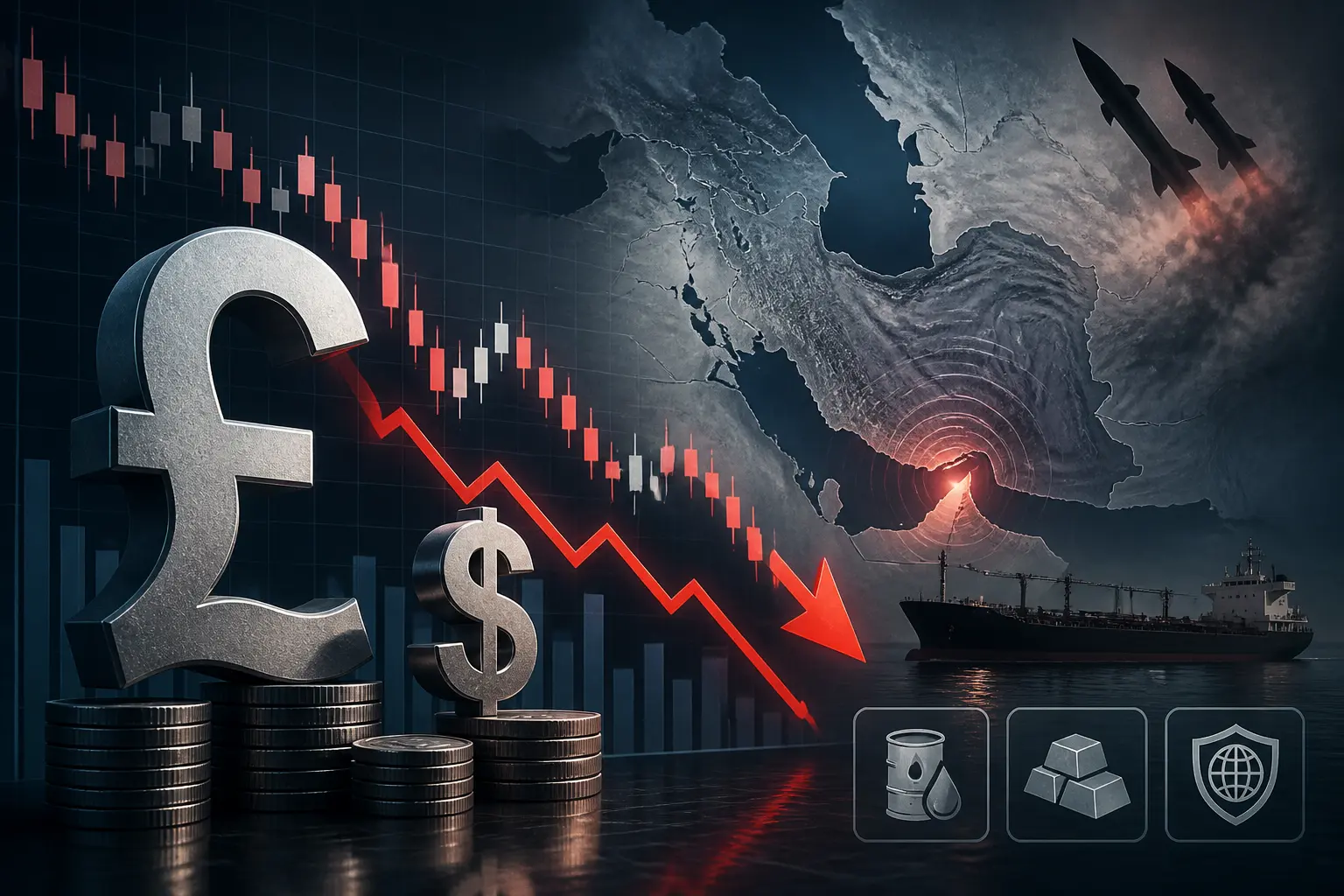 الجنيه الإسترليني يتراجع قرب 1.3350 مع تصاعد التوترات بين الولايات المتحدة وإيران
