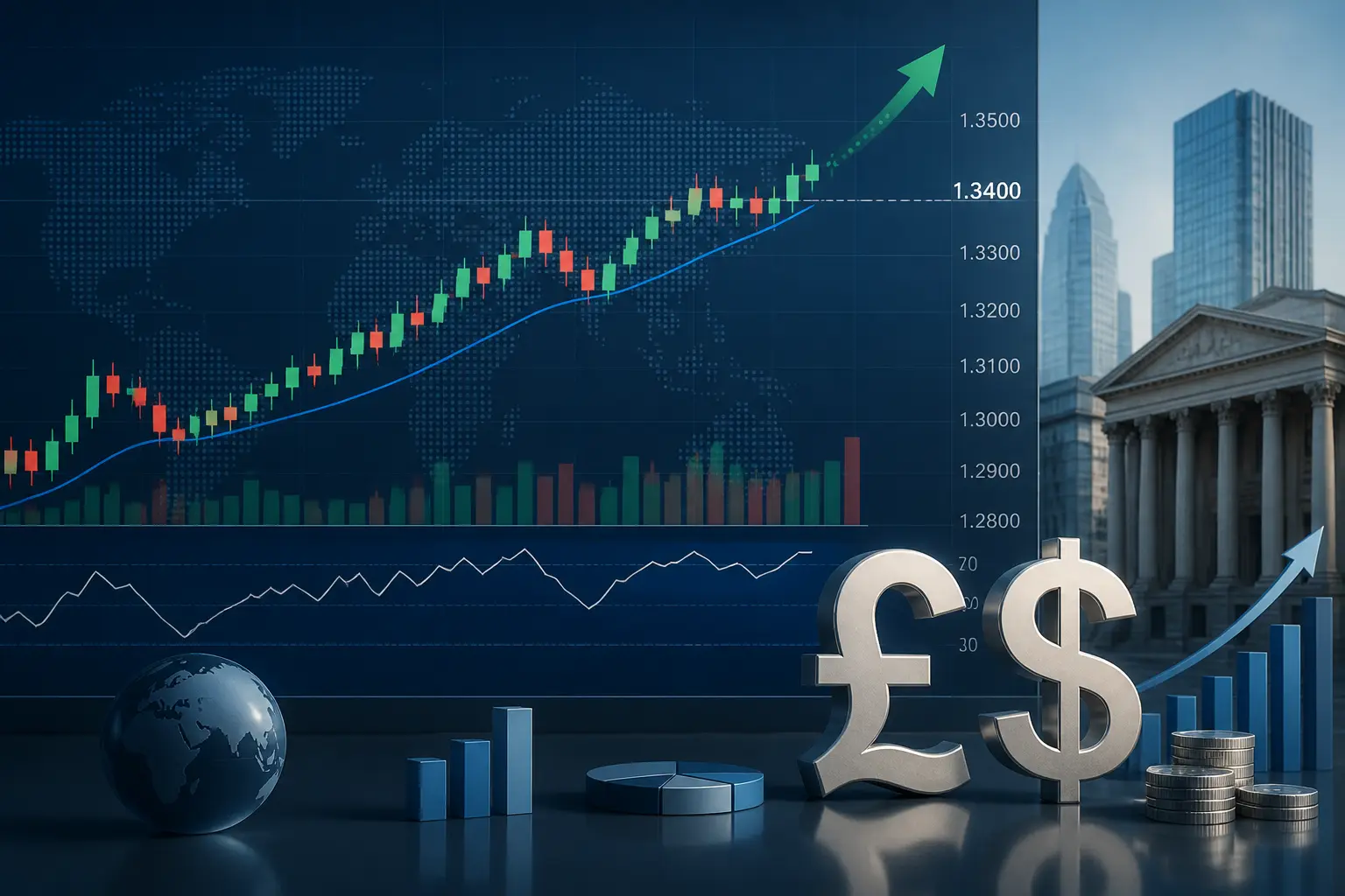 زوج استرليني/دولار GBP/USD يحافظ على استقراره فوق المتوسط المتحرك الأسي 20 يومًا مع توقعات صعودية فوق 1.3400
