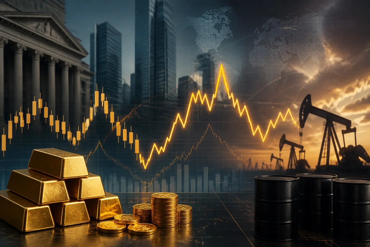 تذبذب أسعار الذهب مع تصاعد التوترات الأميركية الإيرانية وارتفاع النفط