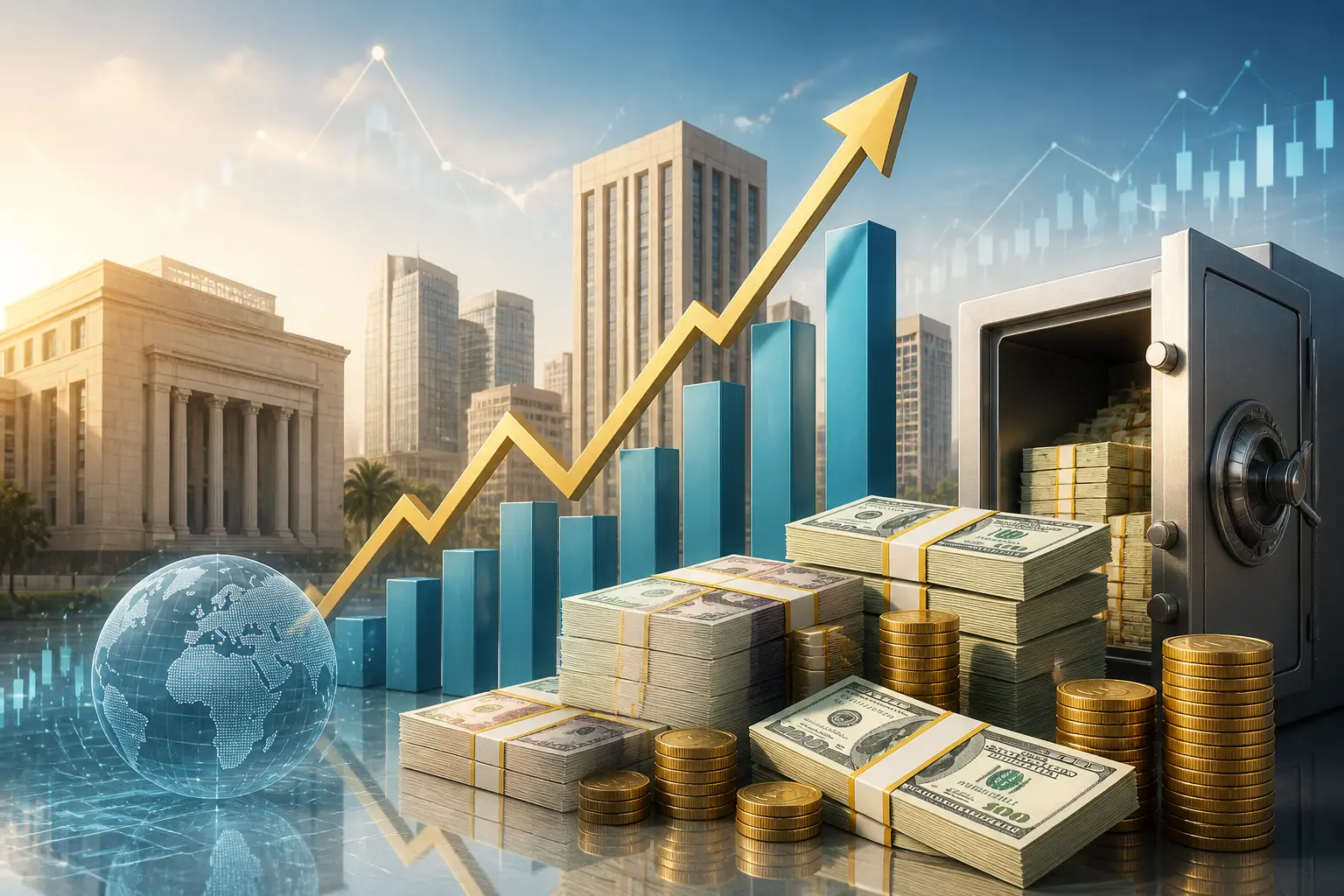 احتياطيات مصر من النقد الأجنبي ترتفع إلى 55 مليار دولار بأعلى مستوى تاريخي