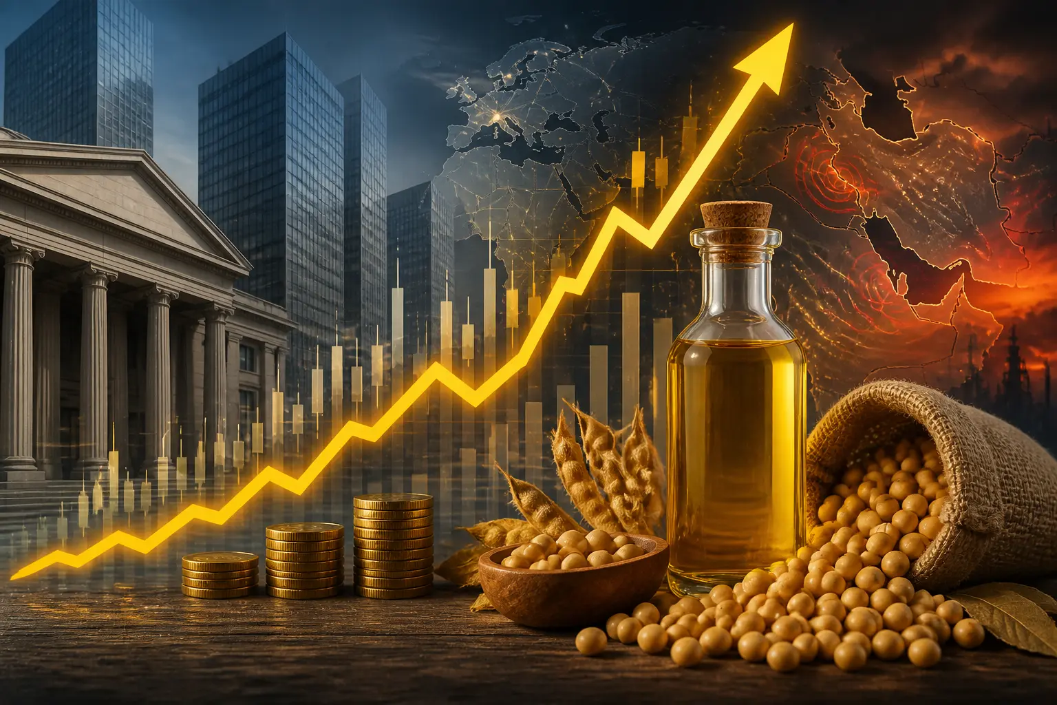 ارتفاع سعر زيت الصويا لأعلى مستوى في 3 أسابيع مع تصاعد التوتر بين أمريكا وإيران