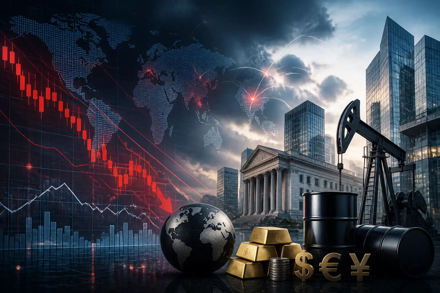 تراجع الأسهم العالمية وسط مخاوف جيوسياسية واستقرار أسعار النفط قبل نهاية الأسبوع