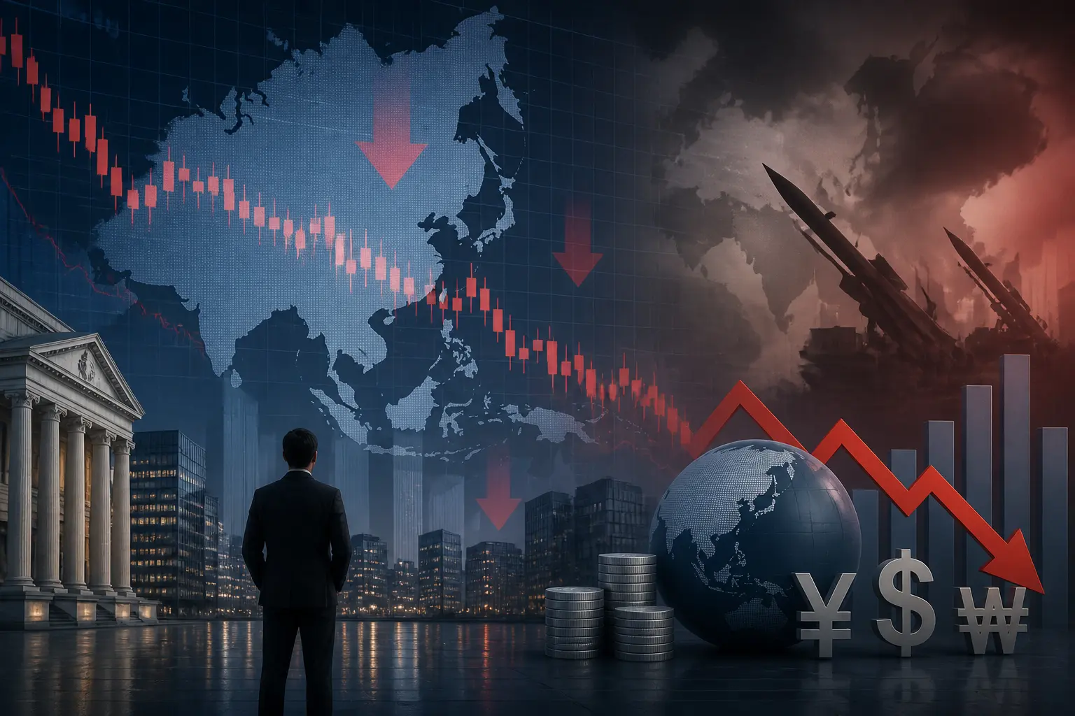 الأسهم الآسيوية تتراجع مع تصاعد التوترات بين الولايات المتحدة وإيران ومؤشر كوسبي يقود الخسائر