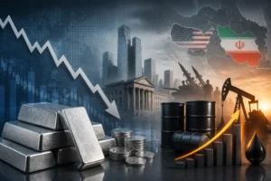 تراجع سعر الفضة إلى نحو 59 دولارًا وسط تصاعد التوترات الأمريكية-الإيرانية وارتفاع النفط