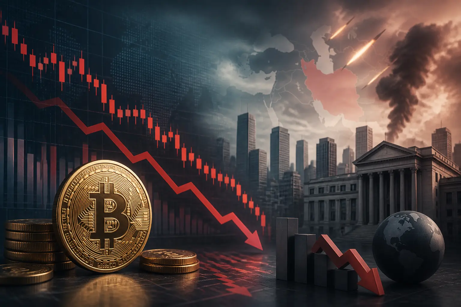 انخفاض البيتكوين إلى 62,853 دولارًا وسط تصاعد التوترات بين واشنطن وطهران