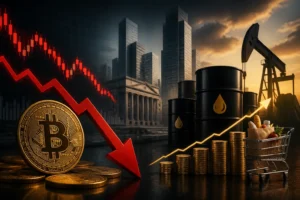 تراجع سعر بتكوين مع ارتفاع أسعار النفط وتصاعد مخاوف التضخم