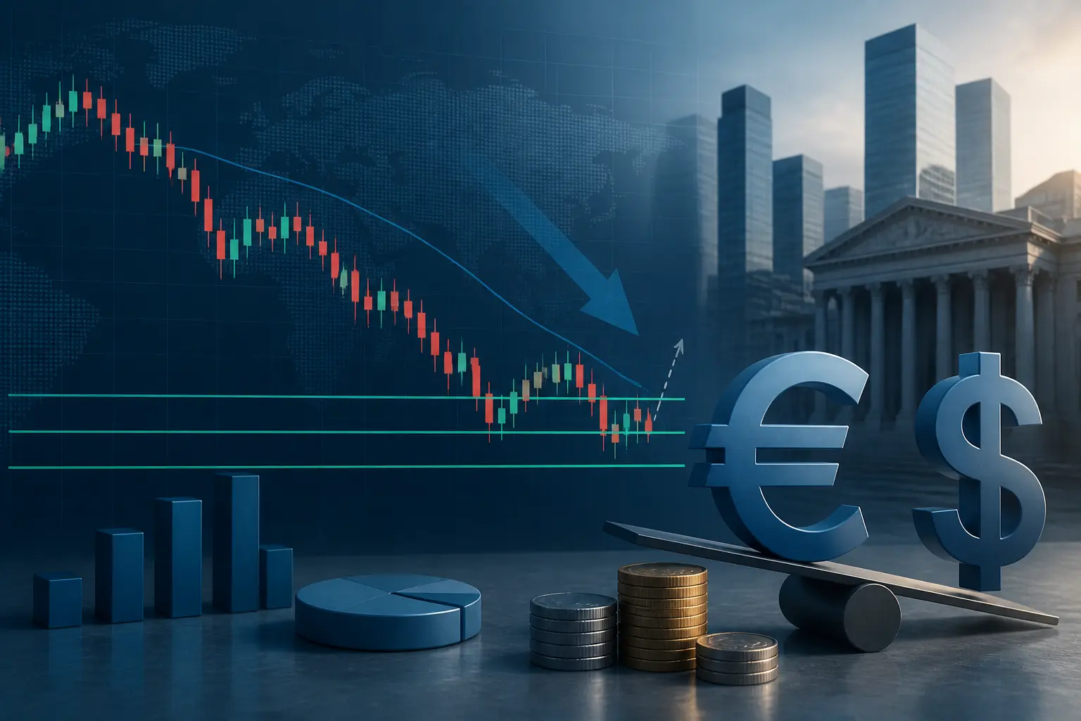 اليورو يتراجع أمام الدولار مع صمود مستويات الدعم الرئيسية
