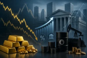 الذهب يتراجع مع ارتفاع أسعار النفط ومخاوف رفع الفائدة من الاحتياطي الفيدرالي
